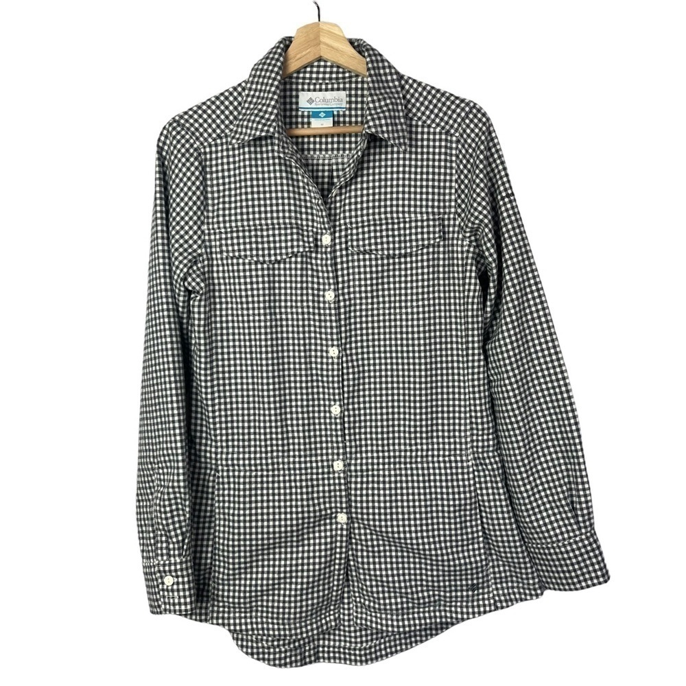 Columbia Black & White Plaid Luxi Lady Button Down Tunic M